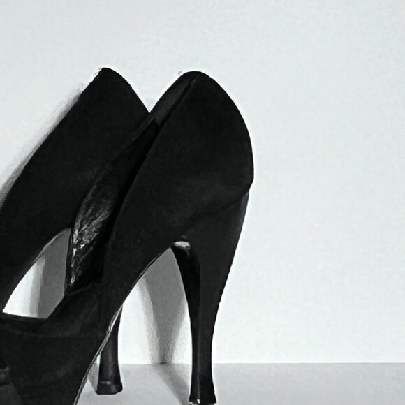 Dior by John Galliano 2003 Black Patent & Suede D'Orsay Platform Pump EU 38 US 8 - Picture 6 of 16